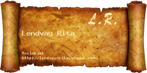 Lendvay Rita névjegykártya