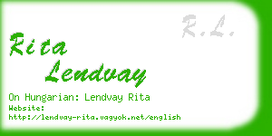 rita lendvay business card